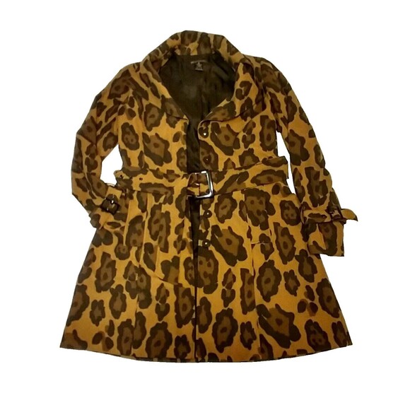 INC International Concepts Leopard Print Trench Coat With Belt Medium - Picture 10 of 10